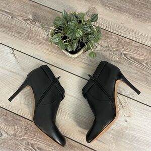 Coach Salene Leather 3.5” Heel Almond Toe Side Zip Ankle Booties